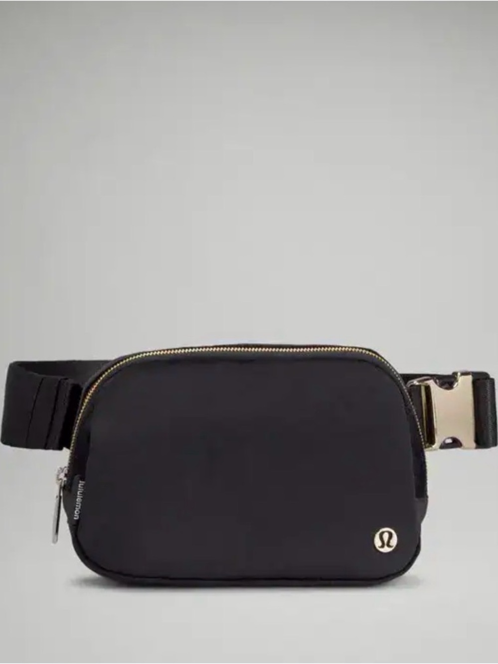 lululemon athletica Black Belt Bag with Gold Hardware